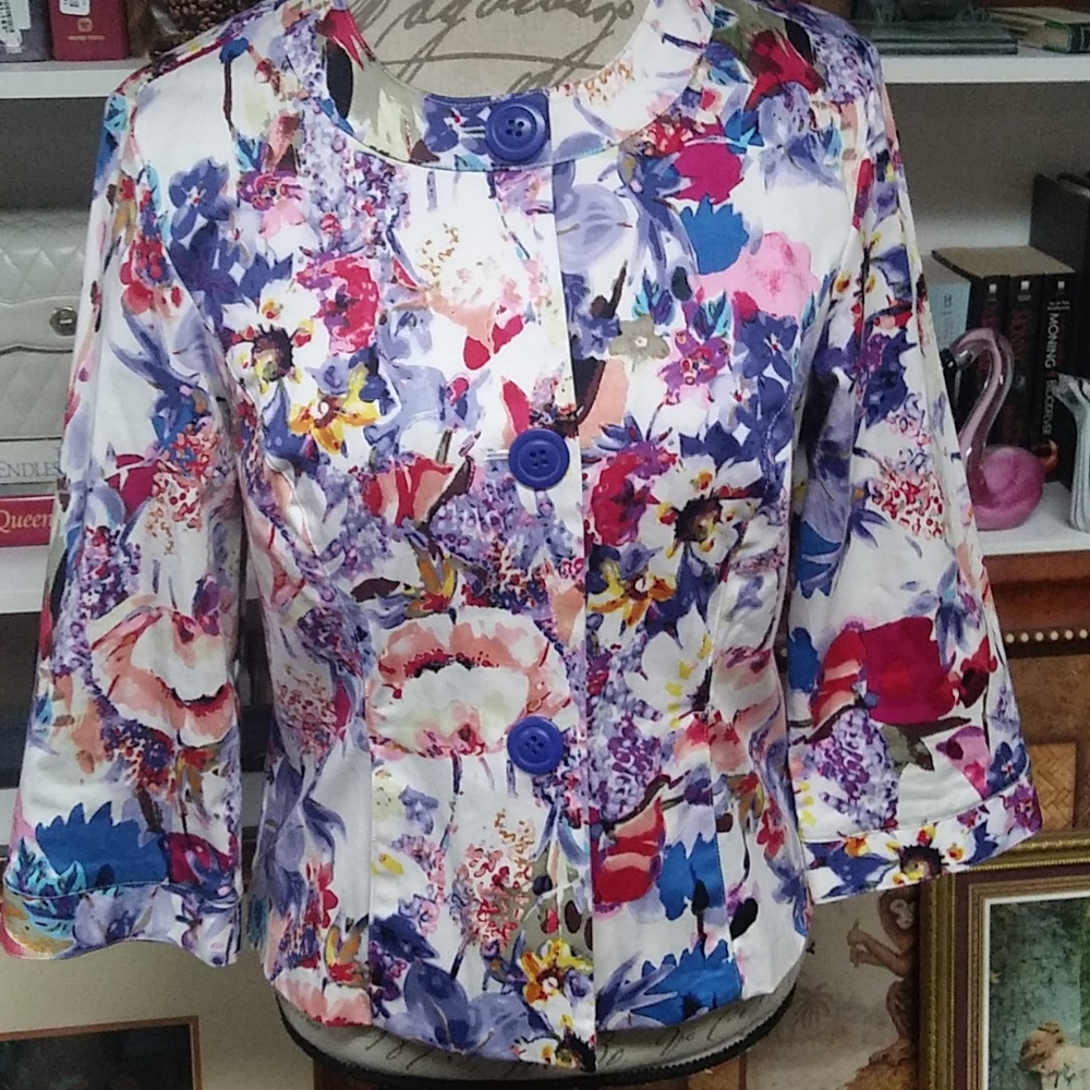 Coldwater Creek Floral Jacket Size 10